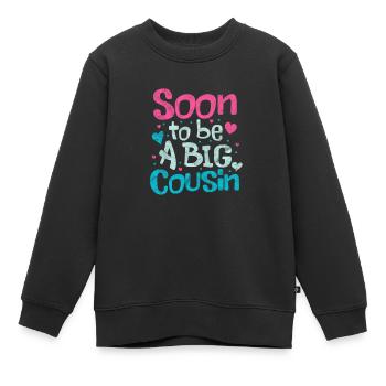 Grossesse grosse cousine - Sweat Premium enfant bio - noir - Devant - AI Model Kid Female (0cm)
