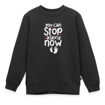 Grossesse Bébé Enceinte Ventre de bébé Cadeau - Sweat Premium enfant bio - noir - Devant - AI Model Kid Female (0cm)