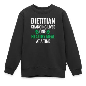 Nutritionniste cadeau | Diététiciens diététiques - Sweat Premium enfant bio - noir - Devant - AI Model Kid Female (0cm)