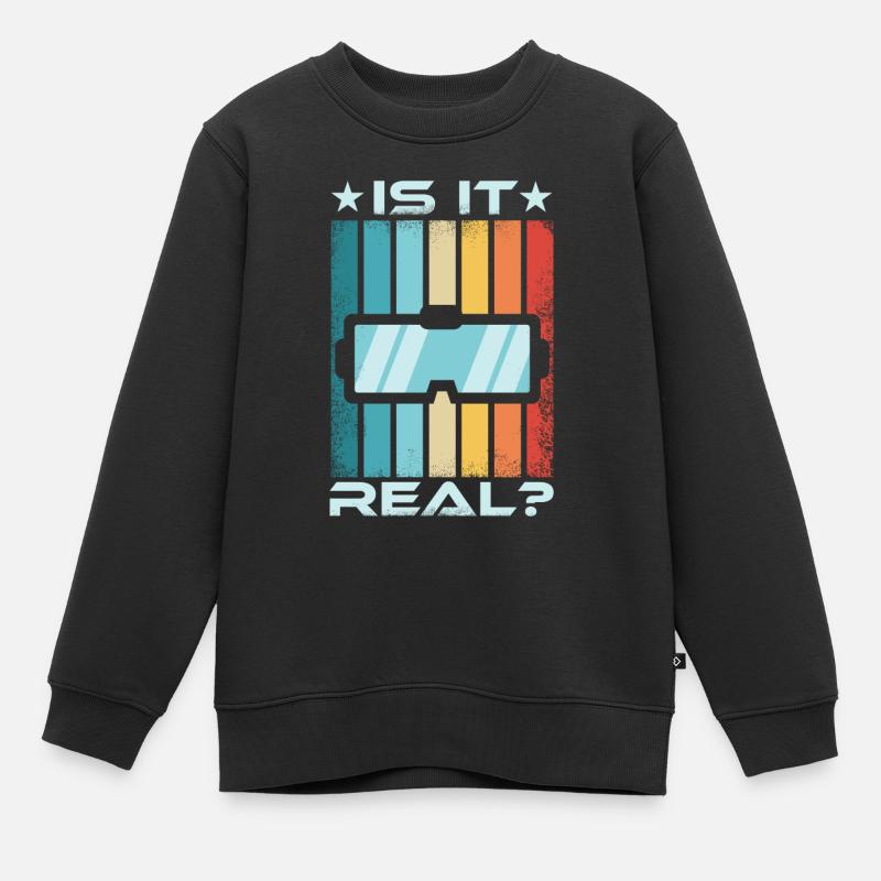 Retro Virtual Reality VR Gaming Geschenk - Kinder Premium Organic Sweatshirt - Schwarz