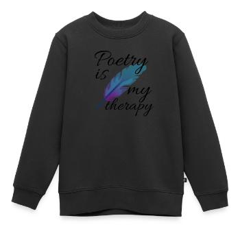 Cadeau de poésie | Amateurs de poésie Poème Poèt - Sweat Premium enfant bio - noir - Devant - AI Model Kid Female (0cm)