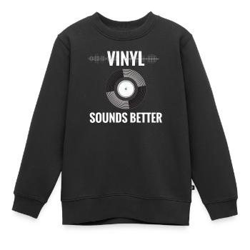 Vinyl Schallplatten Plattenspieler Sammlergeschenk - Kinder Premium Organic Sweatshirt - Schwarz - Vorne - AI Model Kid Female (0cm)