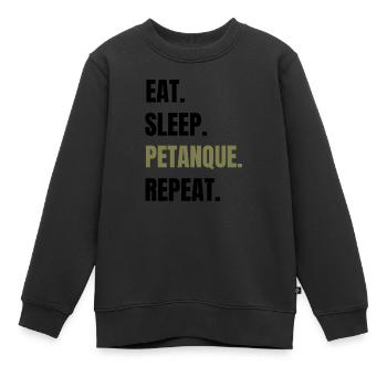 Pétanque cadeau | Amoureux de la pétanque - Sweat Premium enfant bio - noir - Devant - AI Model Kid Female (0cm)