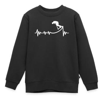 Trottinette cascadeurs battements de cœur - Sweat Premium enfant bio - noir - Devant - AI Model Kid Female (0cm)