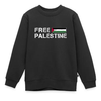Freies Palästina Gaza-Flagge Arabisch - Kinder Premium Organic Sweatshirt - Schwarz - Vorne - AI Model Kid Female (0cm)