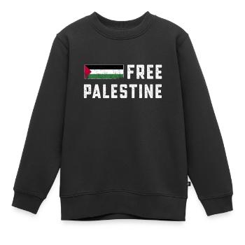 Freie Gaza Palästina Flagge Arabisch beunruhigt - Kinder Premium Organic Sweatshirt - Schwarz - Vorne - AI Model Kid Female (0cm)