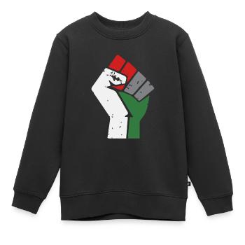 Freie Gaza Palästina Faust - Kinder Premium Organic Sweatshirt - Schwarz - Vorne - AI Model Kid Female (0cm)