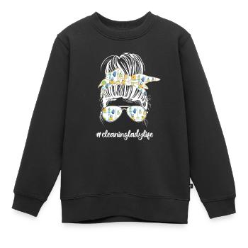 Femme de ménage Ménage - Sweat Premium enfant bio - noir - Devant - AI Model Kid Female (0cm)