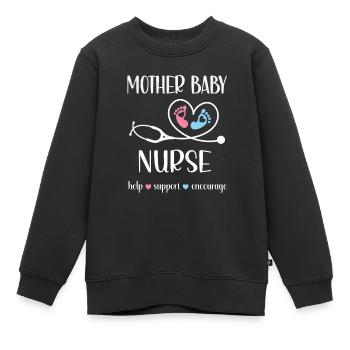 Infirmière mère-enfant portails postaux sage-femme - Sweat Premium enfant bio - noir - Devant - AI Model Kid Female (0cm)