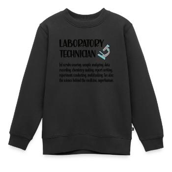 Technicien de laboratoire Technicien médical Technicien de laboratoire Tech de laboratoire - Sweat Premium enfant bio - noir - Devant - AI Model Kid Female (0cm)