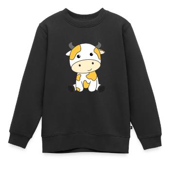 Kuh Banane Kawaii Retro japanisch Bananen Kühe - Sweat Premium enfant bio - noir - Devant - AI Model Kid Female (0cm)