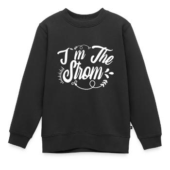 Je suis Le Courant - Vélo - Sweat Premium enfant bio - noir - Devant - AI Model Kid Female (0cm)