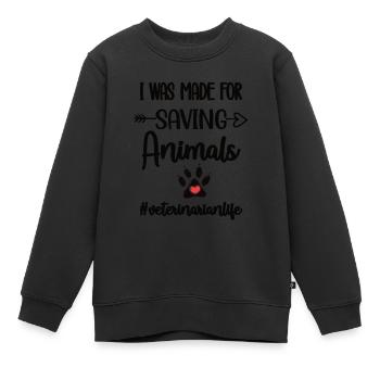 Vétérinaire vétérinaire médecin vétérinaire - Sweat Premium enfant bio - noir - Devant - AI Model Kid Female (0cm)