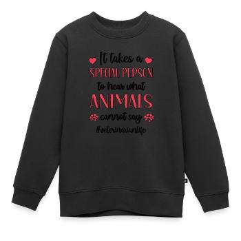 Vétérinaire vétérinaire médecin vétérinaire - Sweat Premium enfant bio - noir - Devant - AI Model Kid Female (0cm)
