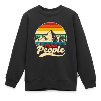 I Hate People - Sweat Premium enfant bio - noir - Devant - AI Model Kid Female (0cm)
