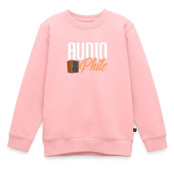 Audiophil Audio Musique Analogique Hifi Cadeau - Sweat Premium enfant bio - rose - Devant - AI Model Kid Female (0cm)