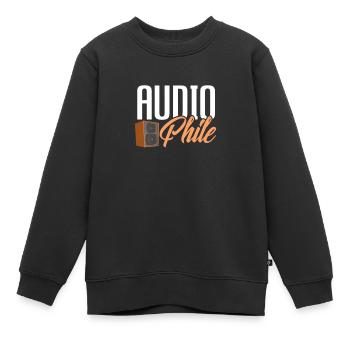Audiophil Audio Musique Analogique Hifi Cadeau - Sweat Premium enfant bio - noir - Devant - AI Model Kid Female (0cm)