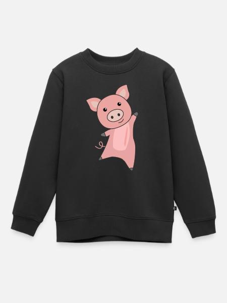 Cochon cochon porcelet cochons drôles - Sweat Premium enfant bio - noir
