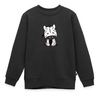 Ich mag halt Zebras okay süßes Zebra Safari Zoo - Kinder Premium Organic Sweatshirt - Schwarz - Vorne - AI Model Kid Female (0cm)