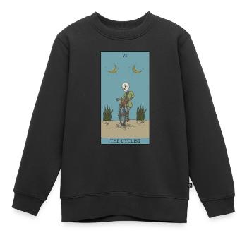 Vélo cycliste Tarot carte symbole de protection - Sweat Premium enfant bio - noir - Devant - AI Model Kid Female (0cm)