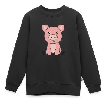 Schwein Schweinchen Ferkel Schlamm - Kinder Premium Organic Sweatshirt - Schwarz - Vorne - AI Model Kid Female (0cm)