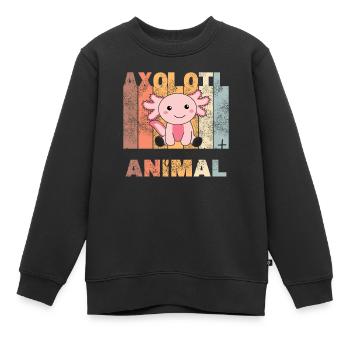 Axolotl Is My Spirit Animal - süße Axolotl vintage - Kinder Premium Organic Sweatshirt - Schwarz - Vorne - AI Model Kid Female (0cm)