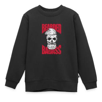 Bart - Kinder Premium Organic Sweatshirt - Schwarz - Vorne - AI Model Kid Female (0cm)