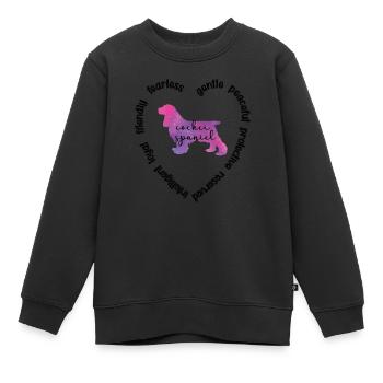 Cocker Épagneul Cocker propriétaire de l’épagneul - Sweat Premium enfant bio - noir - Devant - AI Model Kid Female (0cm)