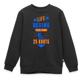Planche à voile planche à voile drôle - Sweat Premium enfant bio - noir - Devant - AI Model Kid Female (0cm)