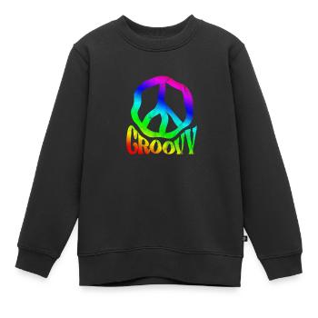 Hippie - Sweat Premium enfant bio - noir - Devant - AI Model Kid Female (0cm)