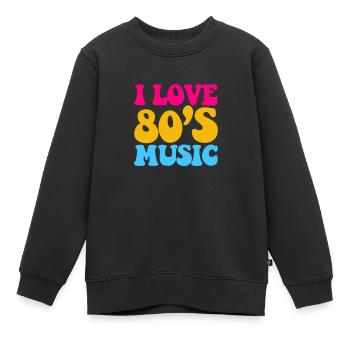 Années 80 - Sweat Premium enfant bio - noir - Devant - AI Model Kid Female (0cm)