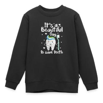 Zahnarzt - Kinder Premium Organic Sweatshirt - Schwarz - Vorne - AI Model Kid Female (0cm)
