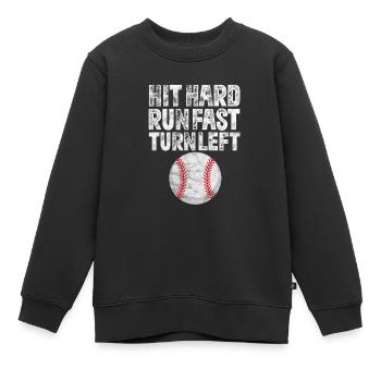 Baseball - Kinder Premium Organic Sweatshirt - Schwarz - Vorne - AI Model Kid Female (0cm)