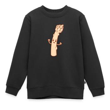 Comic Spargel - Kinder Premium Organic Sweatshirt - Schwarz - Vorne - AI Model Kid Female (0cm)