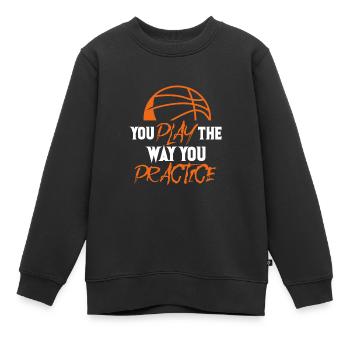 Basketball Basketballer Sport Streetball Geschenk - Kinder Premium Organic Sweatshirt - Schwarz - Vorne - AI Model Kid Female (0cm)