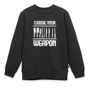 Cuisinier - Sweat Premium enfant bio - noir - Devant - AI Model Kid Female (0cm)