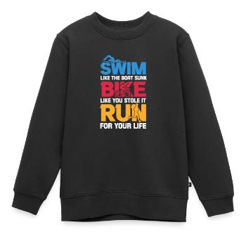Triathlon Triathlet Sportler Geschenk - Kinder Premium Organic Sweatshirt - Schwarz - Vorne - AI Model Kid Female (0cm)