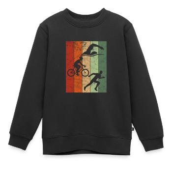 Triathlon - Kinder Premium Organic Sweatshirt - Schwarz - Vorne - AI Model Kid Female (0cm)