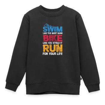 Triathlon - Kinder Premium Organic Sweatshirt - Schwarz - Vorne - AI Model Kid Female (0cm)