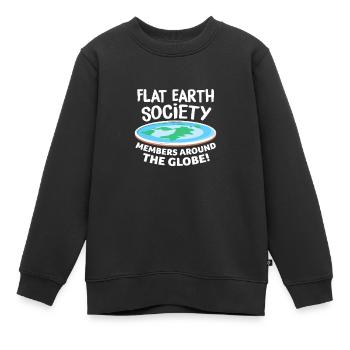 Plat Terre Flat Earth Conspiration Cadeau - Sweat Premium enfant bio - noir - Devant - AI Model Kid Female (0cm)