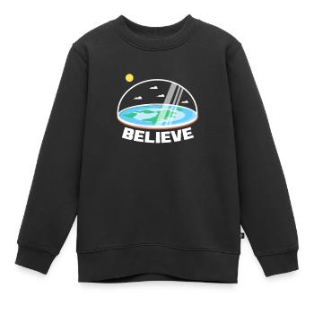 Plat Terre Flat Earth Conspiration Cadeau - Sweat Premium enfant bio - noir - Devant - AI Model Kid Female (0cm)