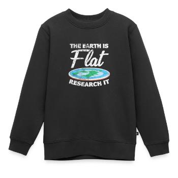 Flache Erde - Kinder Premium Organic Sweatshirt - Schwarz - Vorne - AI Model Kid Female (0cm)
