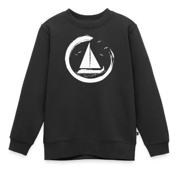 Voile voile bateau Voilier Yacht Yacht - Sweat Premium enfant bio - noir - Devant - AI Model Kid Female (0cm)