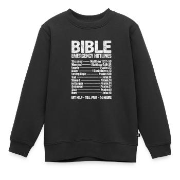 Bibel - Kinder Premium Organic Sweatshirt - Schwarz - Vorne - AI Model Kid Female (0cm)