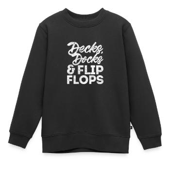 Boat - Kids Premium Organic Sweatshirt - black - Front - AI Model Kid Female (0cm)