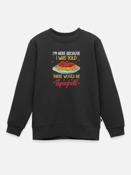 Spaghetti - Kinder Premium Organic Sweatshirt - Schwarz
