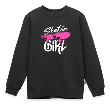 Skater Girl Skateboard Skate Skater Cadeau - Sweat Premium enfant bio - noir - Devant - AI Model Kid Female (0cm)