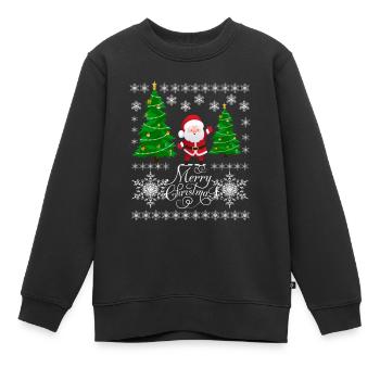 WEIHNACHTSMANN - Kinder Premium Organic Sweatshirt - Schwarz - Vorne - AI Model Kid Female (0cm)