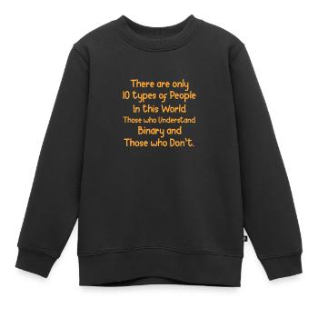 Binary Code Programmer Coder Gift - Kids Premium Organic Sweatshirt - black - Front - AI Model Kid Female (0cm)