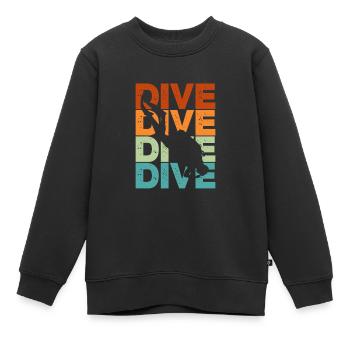 Divers Diving Sea Holiday Diving Gift - Kids Premium Organic Sweatshirt - black - Front - AI Model Kid Female (0cm)